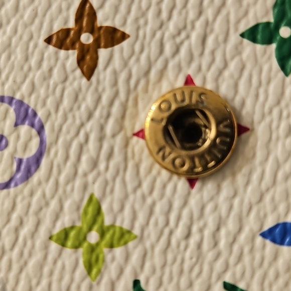 Authentic Louis Vuitton White Multicolor Elise Wallet - Picture 7 of 11